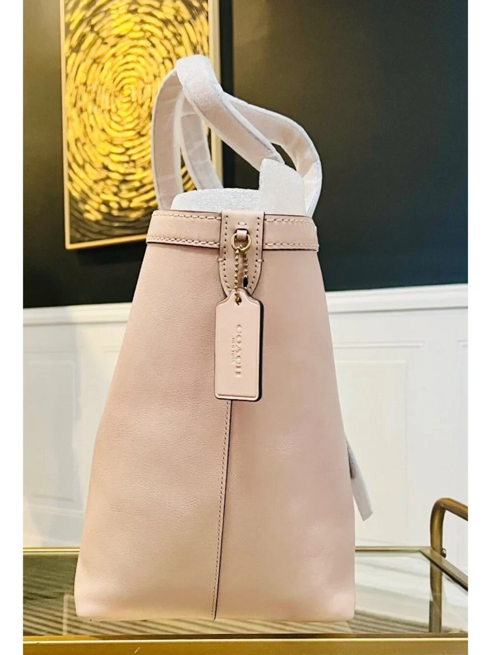 Auth COACH Gramercy Tote Shoulder Bag in Cream
